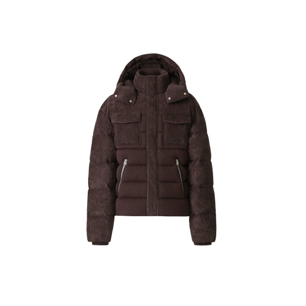 Mackage Judah-AL Mixed Media Down Jacket in Coffee