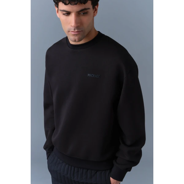 Mackage Julian Double-Face Jersey Sweatshirt in Black