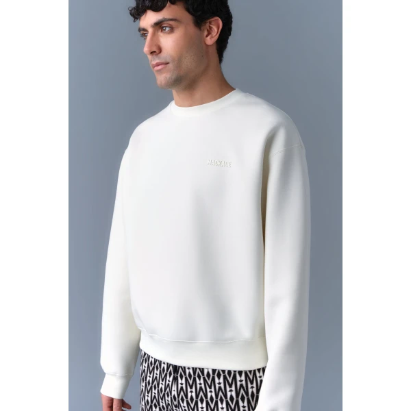 Mackage Julian Double-Face Jersey Sweatshirt in Cream