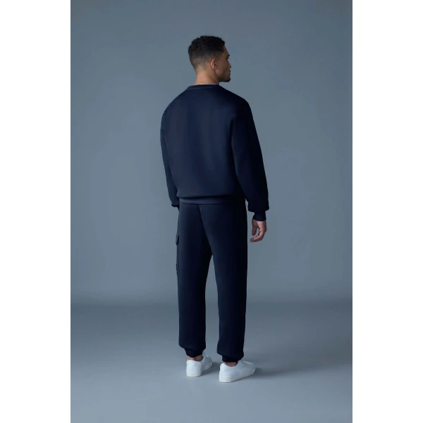 Mackage Julian Double-Face Jersey Sweatshirt in Navy