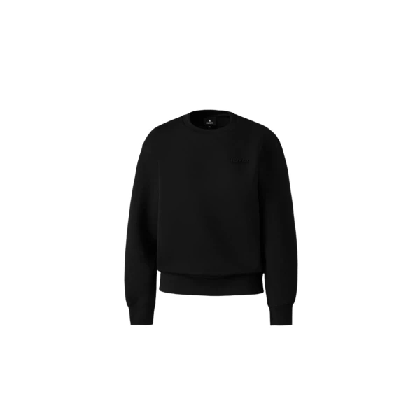 Julianna Double-Face Jersey Sweatshirt in Black