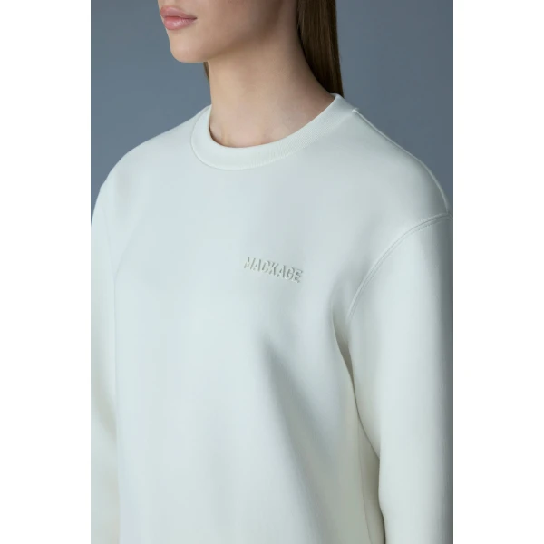 Mackage Julianna Double-Face Jersey Sweatshirt in Cream