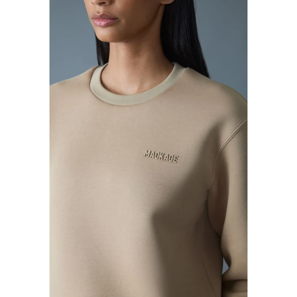 Mackage Julianna Double-Face Jersey Sweatshirt in Light Camel