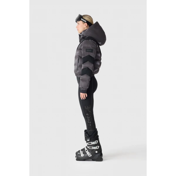 Mackage Kairi-GLO High-Gloss Down Ski Jacket in Carbon, view 4 | Ski jacket | Coveti