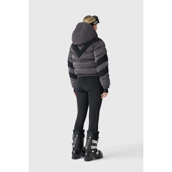 Mackage Kairi-GLO High-Gloss Down Ski Jacket in Carbon, view 5 | Ski jacket | Coveti