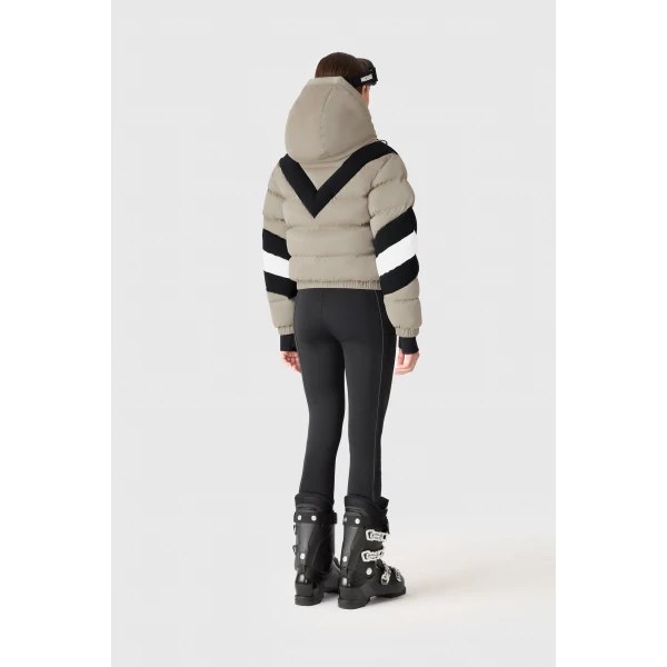 Mackage Kairi-GLO High-Gloss Down Ski Jacket in Taupe