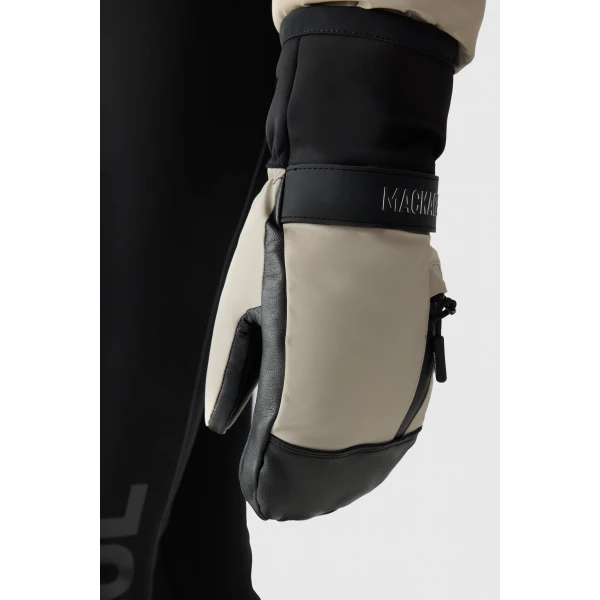 Mackage Kairi-GLO High-Gloss Down Ski Jacket in Taupe