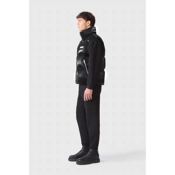 Mackage Kane-GLO High-Gloss Down Vest in Black