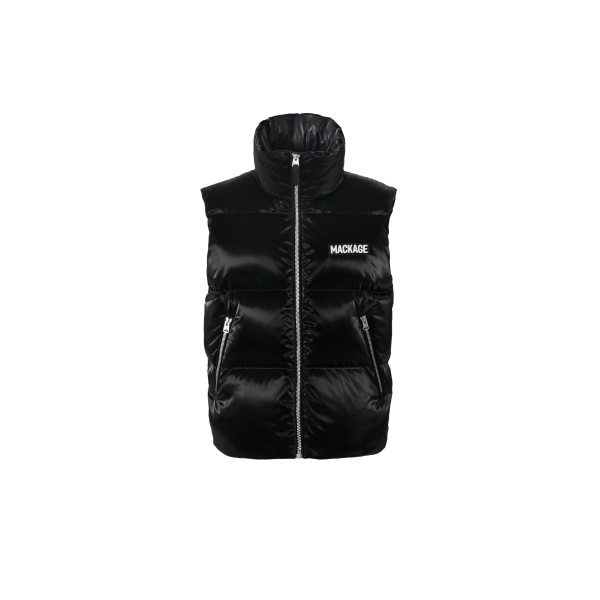 Mackage Kane-GLO High-Gloss Down Vest in Black