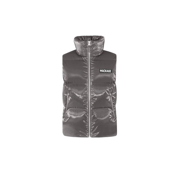 Kane-GLO High-Gloss Down Vest in Carbon