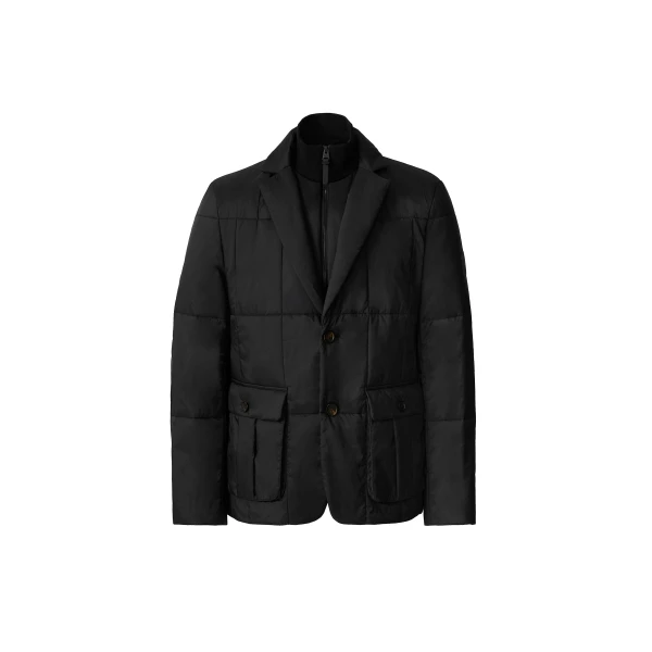 Keaton 2-In-1 Ultra-Light Quilted Blazer in Black