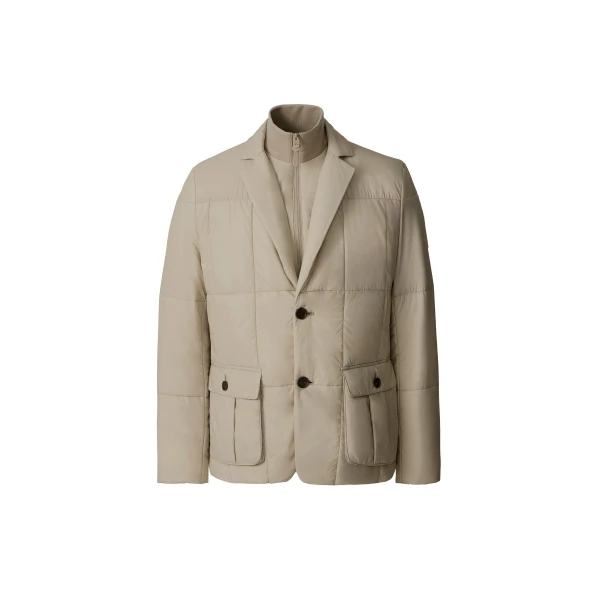 Keaton 2-In-1 Ultra-Light Quilted Blazer in Taupe
