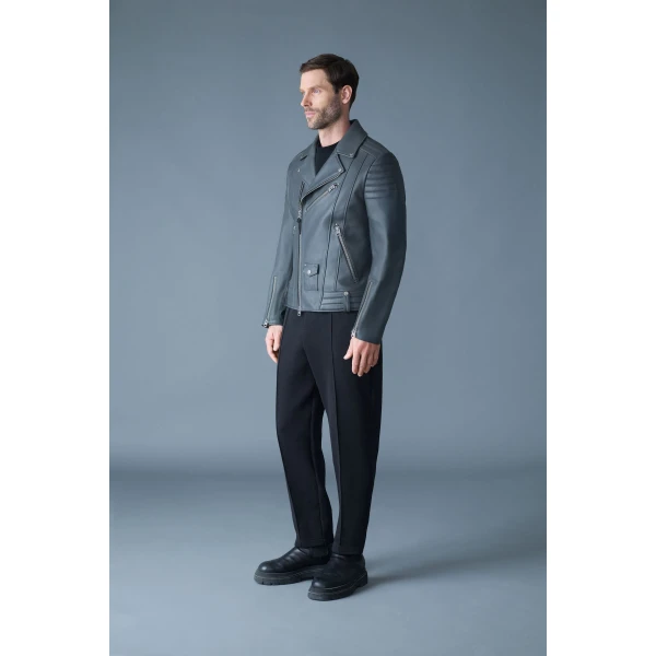 Mackage Kenneth Leather Biker Jacket in Carbon