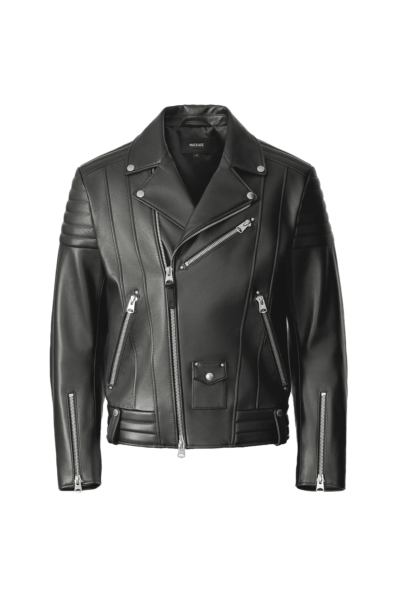 Mackage Kenneth Leather Biker Jacket in Carbon Mackage Kenneth Leather Biker Jacket in Carbon
