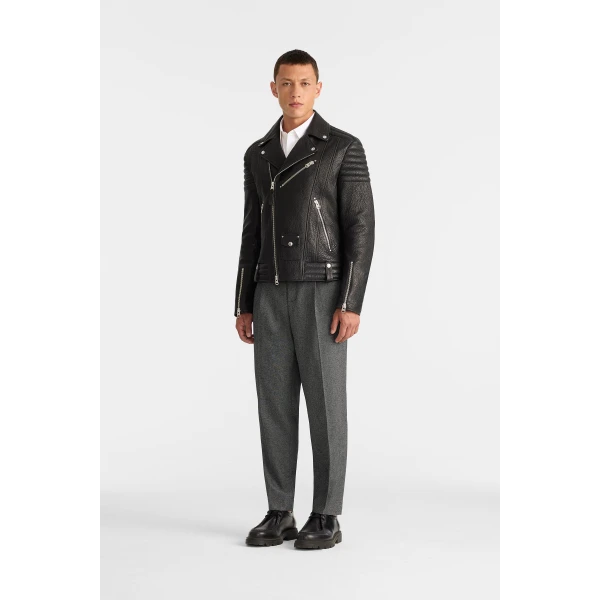 Mackage Kenneth-PB Leather Moto Jacket in Black