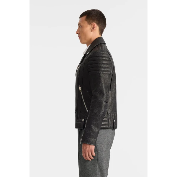 Mackage Kenneth-PB Leather Moto Jacket in Black