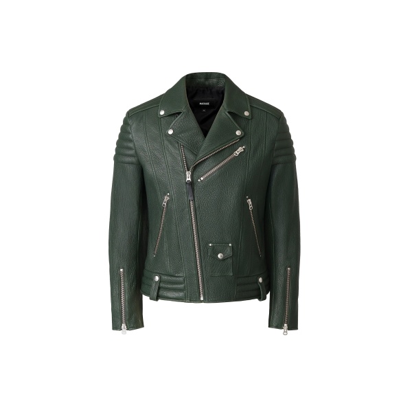Mackage Kenneth-PB Leather Moto Jacket in Evergreen