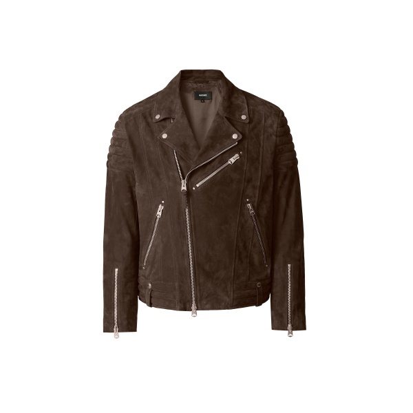 Mackage Kenneth-SU Suede Biker Jacket in Umber