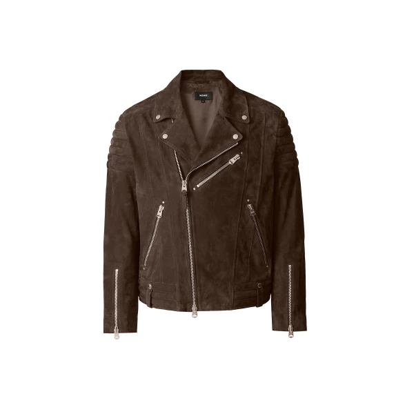 Mackage Kenneth-SU Suede Biker Jacket in Umber
