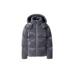 Mackage Kent-GLO High-Gloss Removable Hooded Down Jacket in Carbon