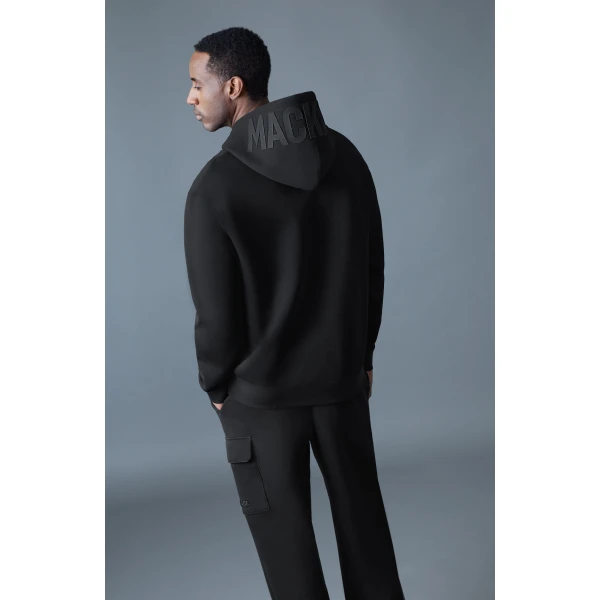 Mackage Kolton Double-Face Jersey Logo Hoodie in Black