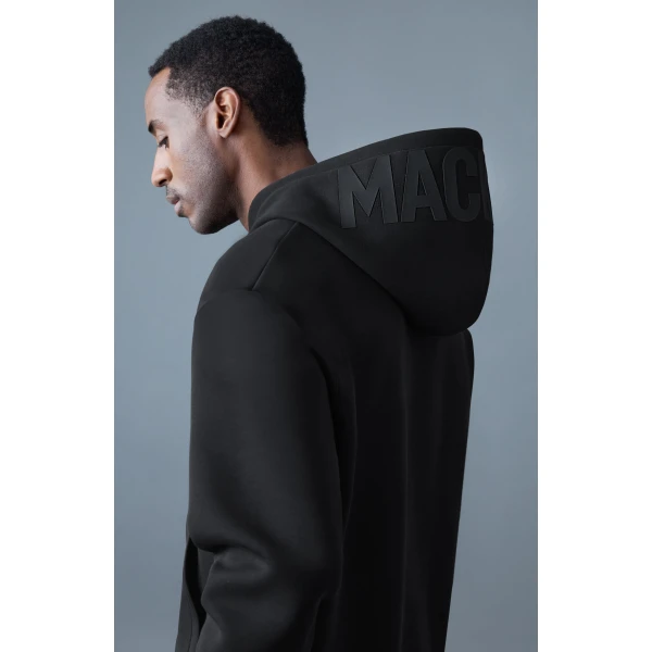 Mackage Kolton Double-Face Jersey Logo Hoodie in Black