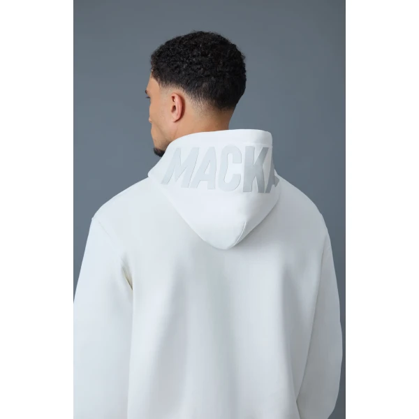Mackage Kolton Double-Face Jersey Logo Hoodie in Cream