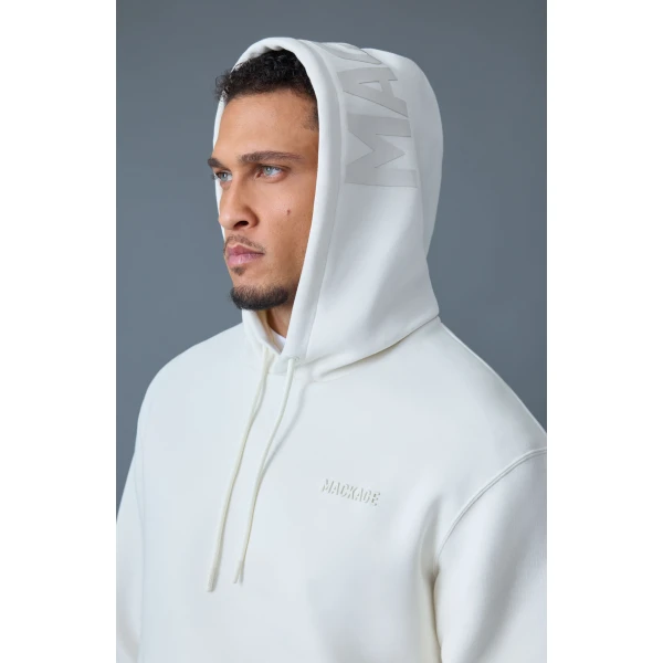 Mackage Kolton Double-Face Jersey Logo Hoodie in Cream