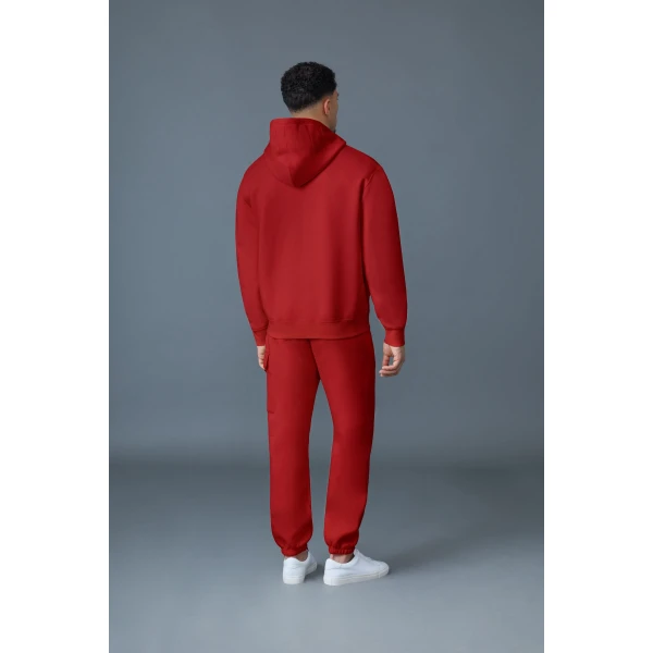 Mackage Kolton Double-Face Jersey Logo Hoodie in Lava