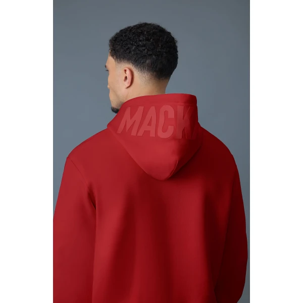 Mackage Kolton Double-Face Jersey Logo Hoodie in Lava