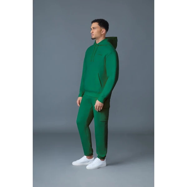 Mackage Kolton Double-Face Jersey Logo Hoodie in Leaf Green