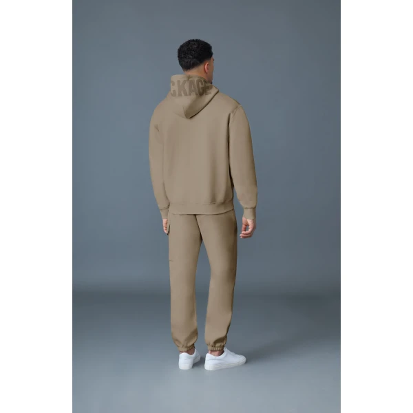 Mackage Kolton Double-Face Jersey Logo Hoodie in Light Camel