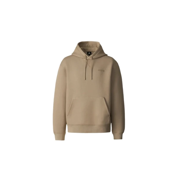 Kolton Double-Face Jersey Logo Hoodie in Light Camel
