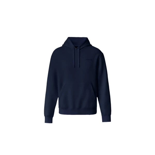 Kolton Double-Face Jersey Logo Hoodie in Navy