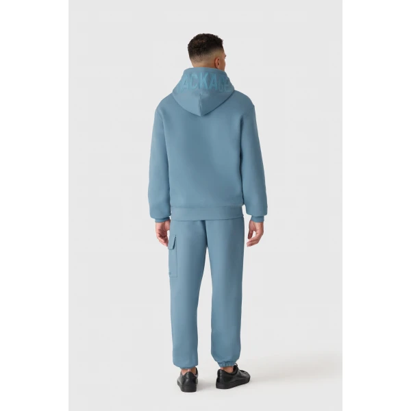 Mackage Kolton Double-Face Jersey Logo Hoodie in Provincial Blue