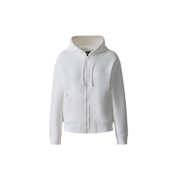 Mackage Kryssa Double-Face Zip-Up Hoodie in White