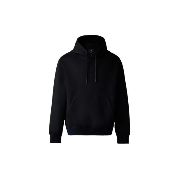 Krystian Double-Face Jersey Hoodie in Black