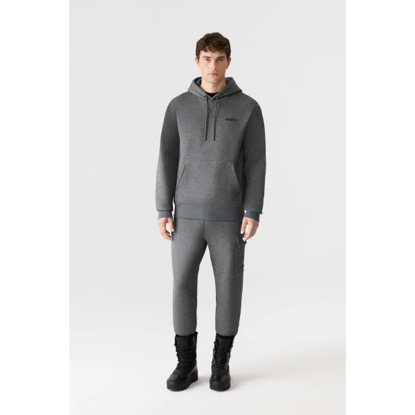 Mackage Krystian Double-Face Jersey Hoodie in Carbon Mix