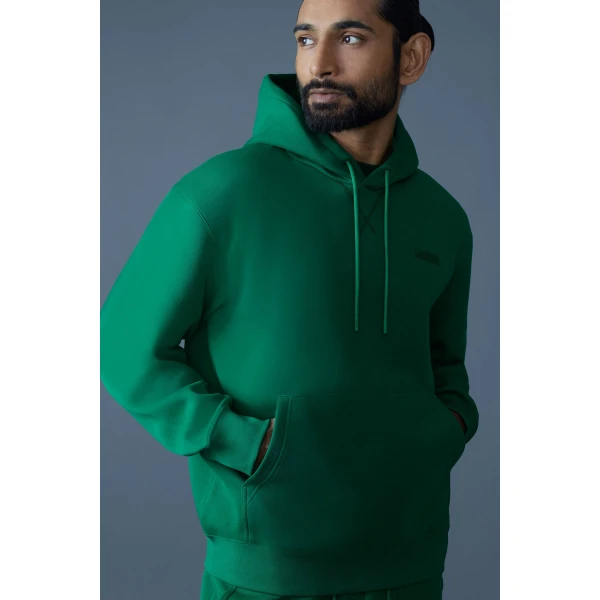 Mackage Krystian Double-Face Jersey Hoodie in Leaf Green