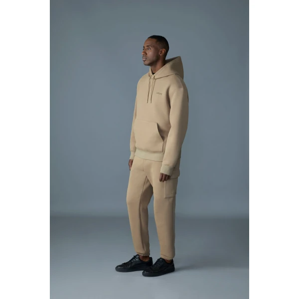 Mackage Krystian Double-Face Jersey Hoodie in Light Camel