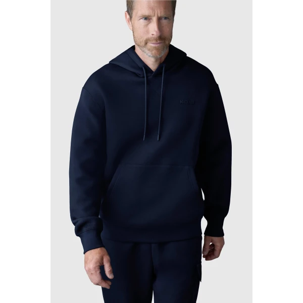 Mackage Krystian Double-Face Jersey Hoodie in Navy