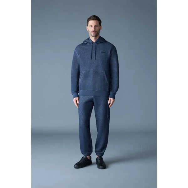 Mackage Krystian Double-Face Jersey Hoodie in Navy Melange