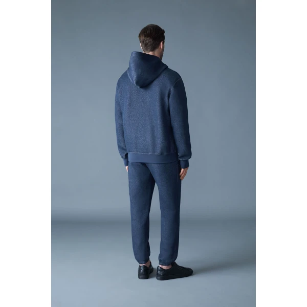 Mackage Krystian Double-Face Jersey Hoodie in Navy Melange