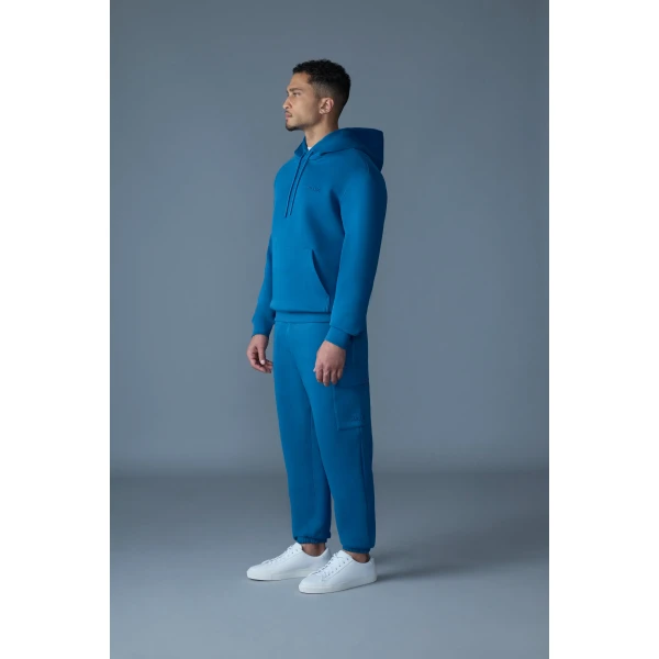 Mackage Krystian Double-Face Jersey Hoodie in Tide