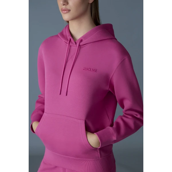 Mackage Krystiana Double-Face Jersey Hoodie in Azalea