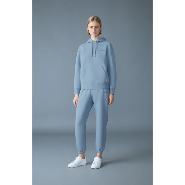 Mackage Krystiana Double-Face Jersey Hoodie in Fog Blue