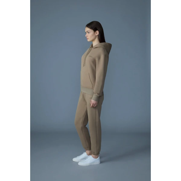 Mackage Krystiana Double-Face Jersey Hoodie in Light Camel