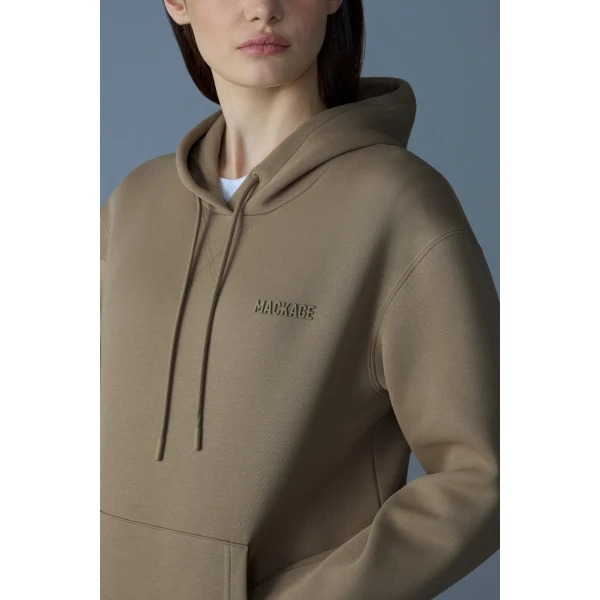 Mackage Krystiana Double-Face Jersey Hoodie in Light Camel
