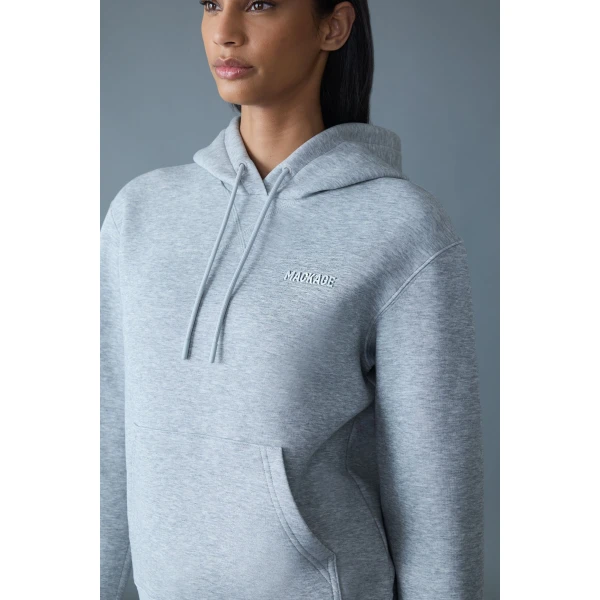 Mackage Krystiana Double-Face Jersey Hoodie in Light Grey Mix