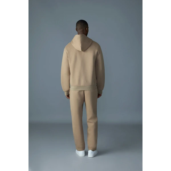 Mackage Krystos Double-Face Jersey Zip-Up Hoodie in Light Camel